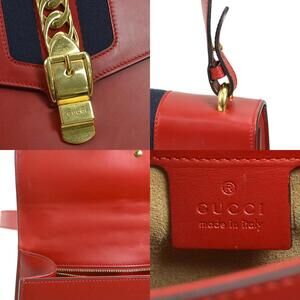 Gucci Red Sylvie Bag Shoulder Calfskin